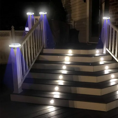 Vista 6 de FVTLED Flexfit - Paquete de 8 luces solares para postes de madera para exteriores, funciona con energía solar, para postes de madera de 3.5 x 3.5, 4