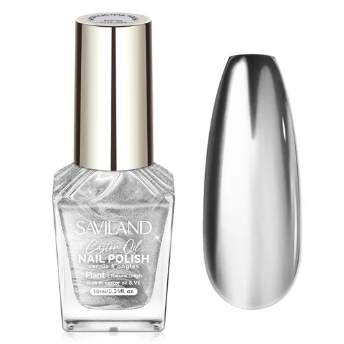 Vista 10 de SAVILAND Esmalte de uñas metálico dorado: esmalte de uñas espejo dorado de secado rápido, esmalte de uñas cromado regular, fácil de usar y quitar