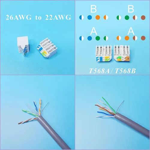 Vista 4 de Caja de conexiones Ethernet, conector de empalme a tope de cable de red CAT6A/CAT6E/CAT6/CAT5E/CAT5E/CAT5, terminal de tipo perforado blindado sin