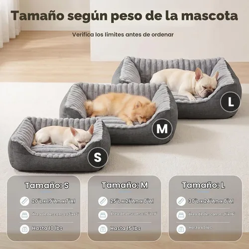 Vista 3 de Avont Dog Bed for Small Pets, Plush Foam, Washable, Low Entry, Grey