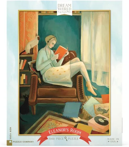 Vista 3 de New York Puzzle Company - Dream World Eleanor's Room - Rompecabezas de 1000 piezas para noches de juego familiares por Emily Winfield Martin