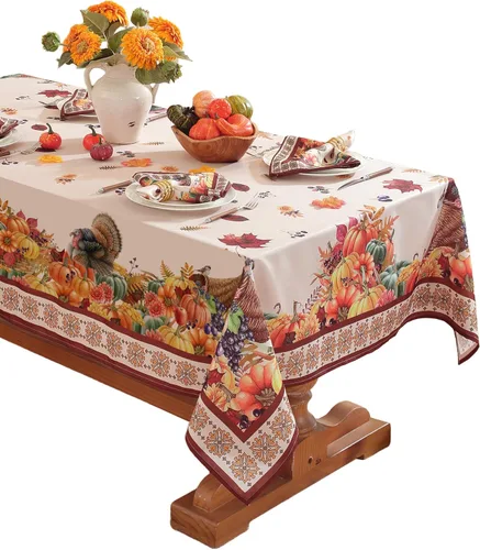 Vista 12 de Honellaty - Mantel rectangular con diseño de calabaza otoñal, 52 x 70 Cosecha de calabaza
