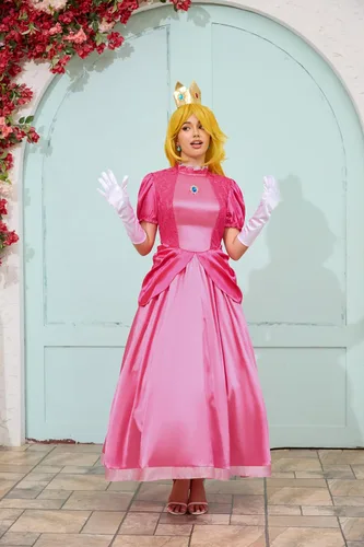 Vista 2 de PAINEOMN Vestido de princesa para mujer, disfraz de princesa de Halloween, cosplay, corona, aretes, guantes, traje de disfraz para adultos