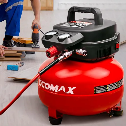 Vista 6 de Compresor de aire, compresor de aire para panqueques de 6 galones, máximo 150 PSI, 2.6 CFM @90 Psi, compresor de panqueques sin aceite para el hogar