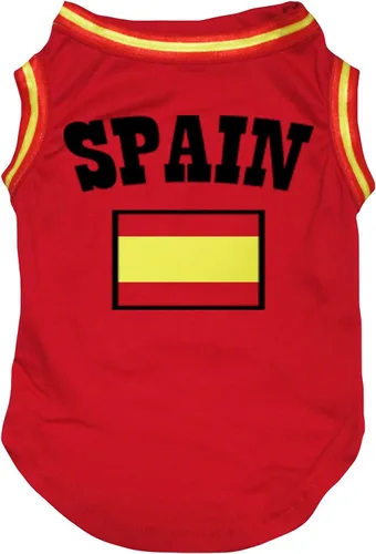 Vista 2 de Petitebella Camisa para perro cachorro con bandera de España (rojo, XS)