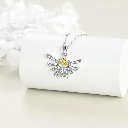 Vista 2 de YFN Zelda NecklaceAbalone Shell Zelda Necklace Sterling Silver Anime Jewelry Zelda Jewelry Gifts for Men Women Boys