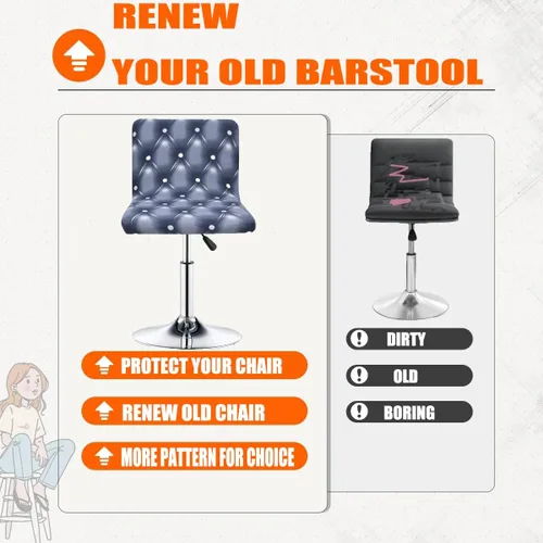 Vista 4 de Funda elástica para silla de respaldo corto, taburete de bar, solo fundas de silla (23)