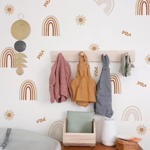 Vista 10 de 48 PCS Calcomanías de Flores Bohemias Calcomanías de Pared de Margaritas para Habitaciones de Niñas, Salas de Juegos y Guarderías Impresión de Doble