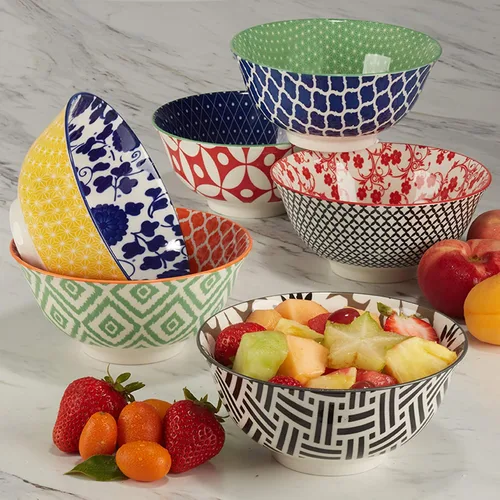 Vista 5 de Soho - Juego de cuencos de porcelana de 6.25 pulgadas, pequeños cuencos de arroz, sopa, helado, laterales y cuencos de inmersión de 6.25 pulgadas