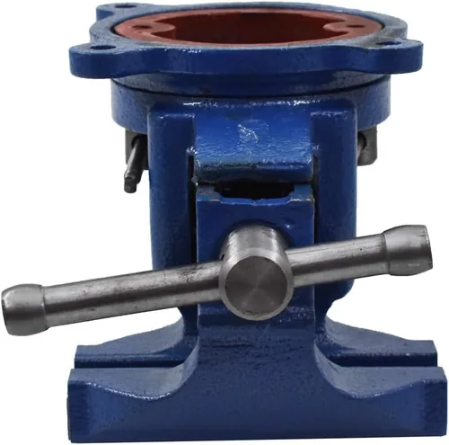 Vista 6 de Tornillo de banco resistente de 4 pulgadas, base giratoria de 360 grados y cabeza con yunque para el hogar, abrazadera para manualidades, pintura