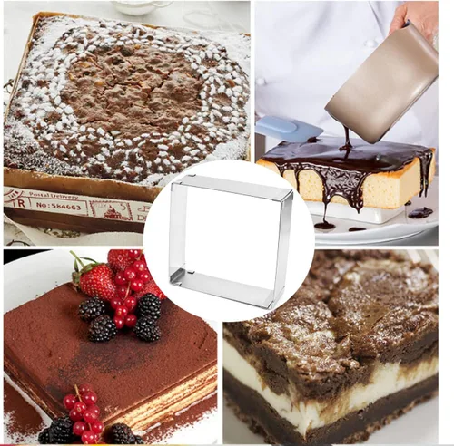 Vista 7 de Moldes de mousse ajustables de 6 a 12 pulgadas para tartas redondas y cuadradas, juego de anillos de acero inoxidable para tartas, 2 piezas