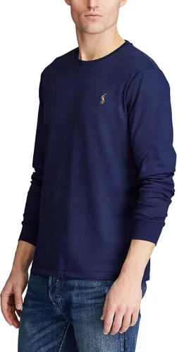 Vista 2 de POLO RALPH LAUREN Camiseta de manga larga de ajuste clásico suave al tacto para hombre (Soft Touch) Marina francesa