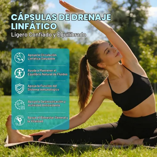 Vista 2 de Suplementos de drenaje linfático 90 cápsulas para la salud inmunológica