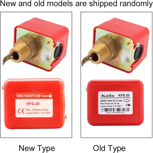 Vista 5 de PDT R3/4 HFS-20 Interruptor de flujo de agua, 15A 250V IP54 Tipo de paleta automática Controlador de flujo objetivo