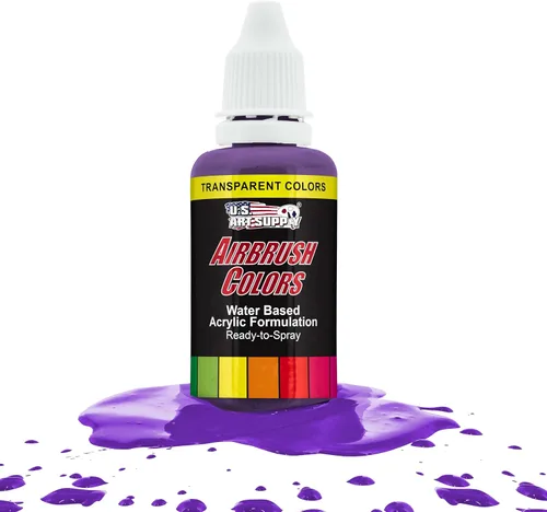 Vista 9 de U.S. Art Supply Pintura acrílica transparente Chartruesse para aerógrafo, 8 onzas, lista para rociar, pintura con pincel de aire para uñas, modelos