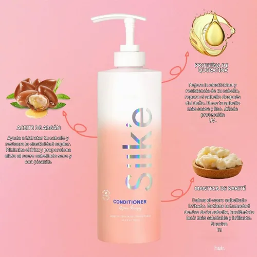 Vista 2 de Silk'e Repair Therapy Conditioner 23.6 oz – Acondicionamiento profundo para cabello dañado y seco sin parabenos ni sulfatos