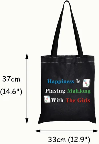 Vista 2 de JXGZSO La felicidad del bolso de compras de Mahjong está jugando al bolso del juego de mesa de Mahjong para el jugador afortunado de Mahjong