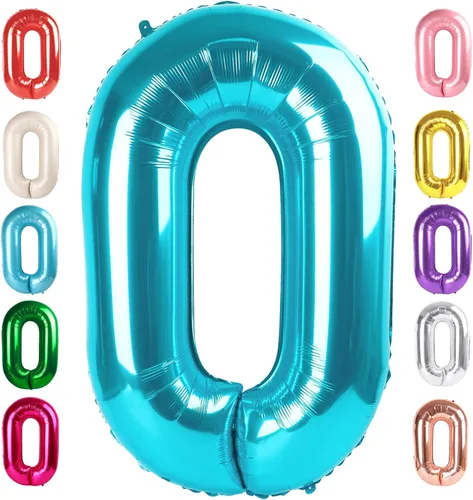 Vista 231 de Globos del números 0 de 40 pulgadas para formar los números 10, 20, 30, 40, 50, 60, 70, 80, 90, 100, para decoración de cumpleaños, bodas, eventos