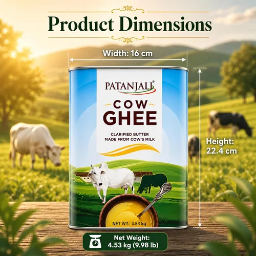 Vista 6 de Patanjali Ghee de vaca 4.53 kg / 9.98 lb
