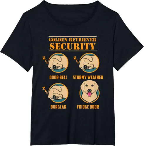 Vista 34 de Camisa Golden Retriever de seguridad Golden Retriever para perro divertido, Negro, S
