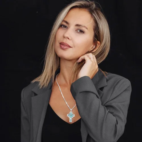 Vista 45 de Joyas de turquesa para mujeres y hombres de plata de ley 925 con colgante de urna para cenizas, collar con medallón de imagen, martillo de Thor