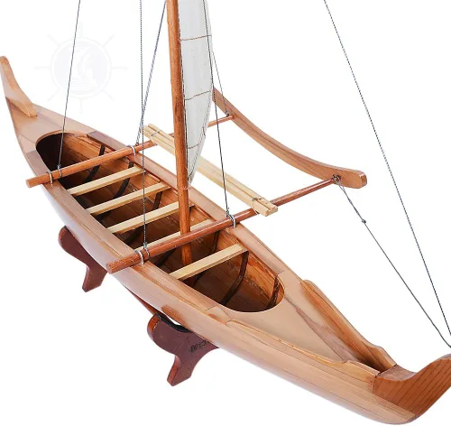 Vista 6 de Old Modern Handicrafts Modelo hawaiano de canoa Outrigger – Modelo de barco coleccionable – 25.3 pulgadas de largo x 10.0 pulgadas de ancho x 24.0