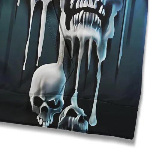Vista 4 de Lontse Hoodies Men Skull 3D Graphic Print Sweatshirts Pullover Tops with Pocket