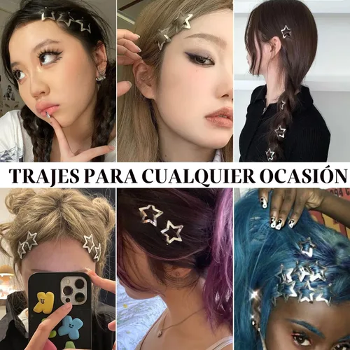 Vista 4 de 30 piezas de pinzas para el cabello con forma de estrella, 20 piezas de pinzas de 1.22" y 10 piezas de pinzas de 1.65", accesorios para el cabello
