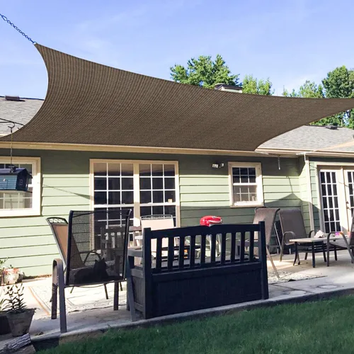 Vista 7 de Toldo parasol rectangular de 2 x 2 pies para patio, patio, toldo permeable para césped, jardín, actividades al aire libre, color marrón