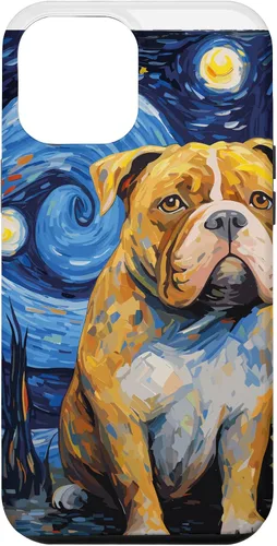Vista 25 de Funda para iPhone 16 American Bully Starry Night para perro, mamá, perro, papá