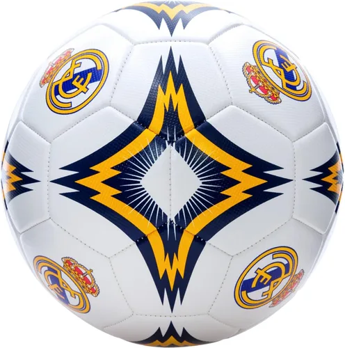 Vista 3 de Icon Sports Compatible con pelota de fútbol del Real Madrid con licencia oficial de jugador, tamaño 5 (grado S), color blanco