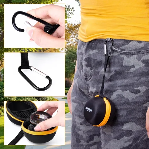 Vista 8 de MAGICYOYO N11 Yoyo N11 - Bola profesional Yoyo N11 de aleación de doble propósito (negro con dorado) con saco, guante, 12 cuerdas Yoyo y kit
