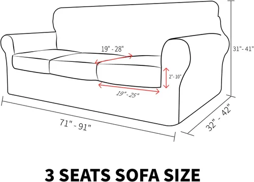 Vista 13 de MAXIJIN 2 piezas de fundas para silla con brazos, funda para silla de sofá para sala de estar, funda elástica para perros para una silla con 1 cojín