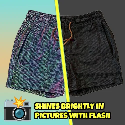 Vista 2 de Pantalones cortos de fiesta para hombre, entrepierna de 4 pulgadas, bolsillos con cremallera, rave y festivales, LGBTQ, Gay Weekender