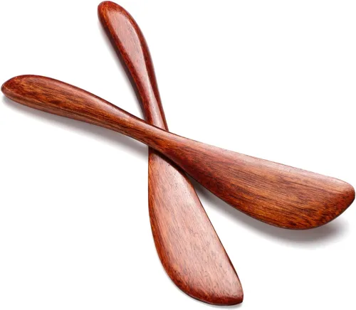 Vista 5 de Juego de 20 esparcidores de mantequilla de madera para queso de mermelada de maní (BK-01 (20 piezas)