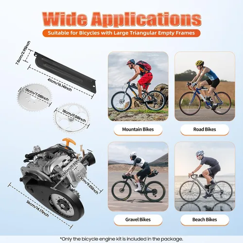 Vista 6 de Kit de motor motorizado a gas de 4 tiempos de 100 cc, conjunto de motor de bicicleta, motor modificado para bicicleta, refrigeración por aire de un