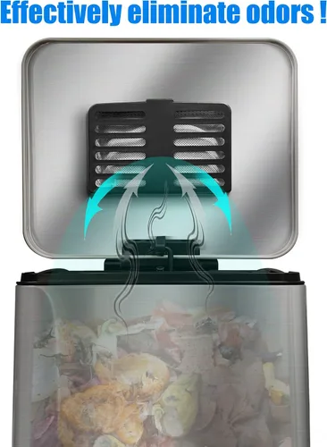 Vista 7 de Filtro absorbente de olores de carbón activado, desodorante compatible con botes de basura iTouchless de 8 galones y más grandes