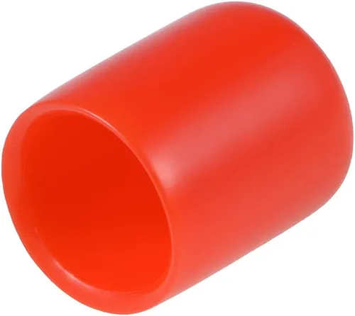 Vista 7 de uxcell 20 tapas de goma de 0.394 in de vinilo de identificación redonda tapa tapa de rosca de tornillo protectores rojo