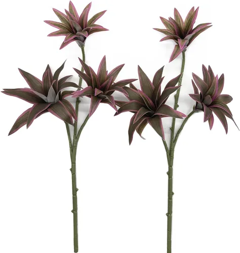 Vista 18 de PASYOU Planta artificial de Aglaonema, plantas falsas de Codiaeum Variegatum, 2 unidades, arbustos de plástico de hoja perenne de magnolia
