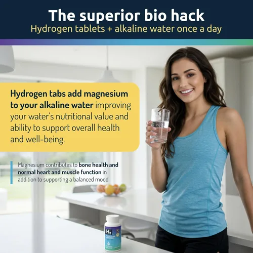 Vista 3 de Invigorated Water Tabletas de Agua de Hidrógeno Saborizadas con Magnesio – Tabletas de Hidrógeno Molecular H2 de 12 PPM para Agua Potable – Apoya