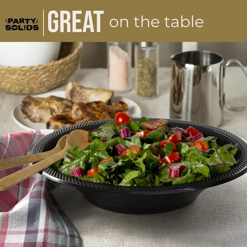 Vista 4 de Exquisite Party Solids - Cuencos desechables de plástico de 12 onzas para sopa de comida caliente, 100 unidades, para sopa, ensalada, cereales
