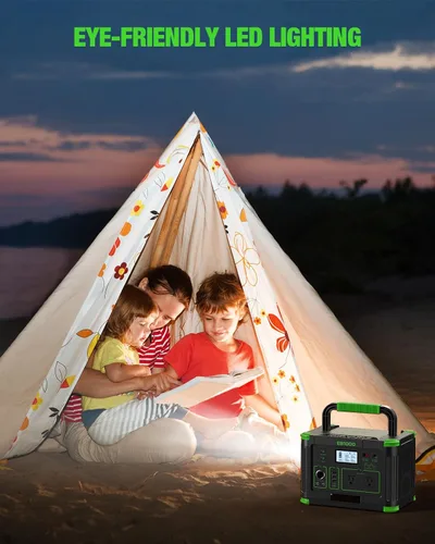 Vista 8 de GRECELL - Generador solar portátil de 1000 W, 999 Wh con salida USB-C PD de 60 W, salida de CA de onda sinusoidal pura de 110 V, batería de litio