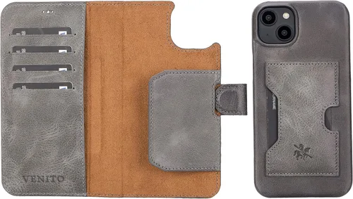 Vista 35 de Venito Florence - Funda de piel compatible con Samsung Galaxy S9, extra segura con bloqueo RFID, cartera desmontable para teléfono (gris decolorado)