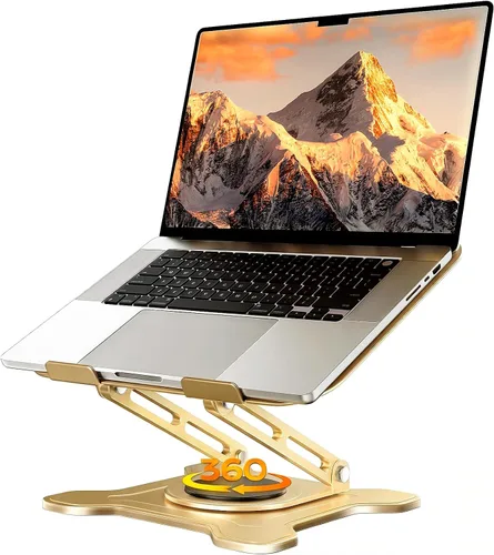 Vista 11 de JCZT Soporte ajustable para computadora portátil, base giratoria de 360°, soporte ergonómico para computadora, elevador plegable para oficina