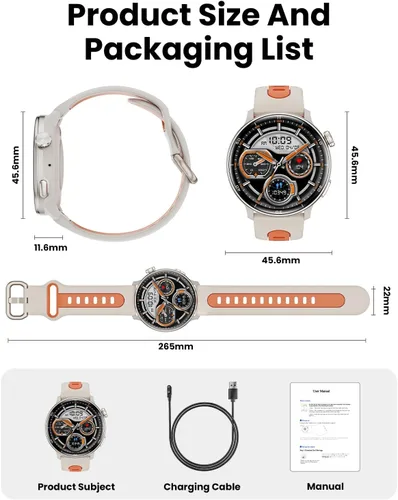 Vista 9 de Relojes inteligentes para hombres y mujeres GPS, reloj inteligente con pantalla AMOLED de 1.43 pulgadas, brújula de relojes inteligentes, compatible
