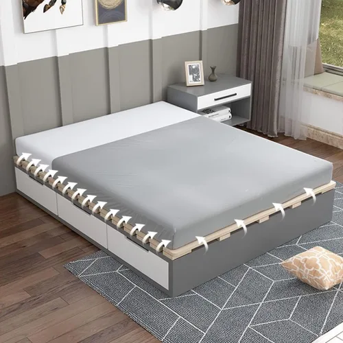 Vista 8 de Tabla de cama plegable, Tatami Bedstead de madera maciza a prueba de humedad, marco de tablón plegable y transpirable (tamaño : 23.6 x 74.8 in)