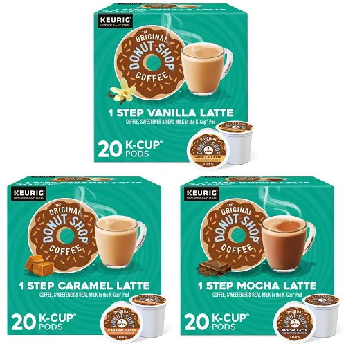 Vista 22 de The Original Donut Shop - Cápsulas de Caramel Latte para Single-Serve Keurig K-Cup, café saborizado, 20