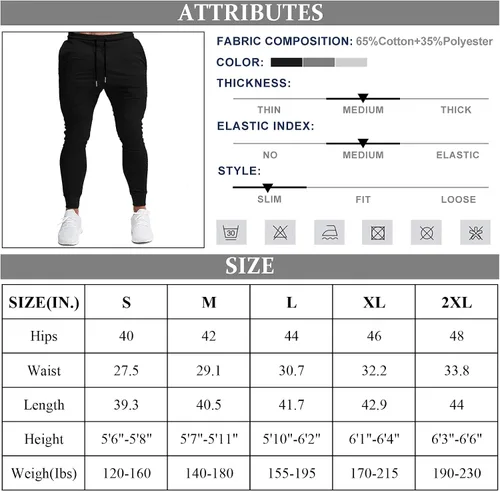 Vista 6 de BUXKR - Pantalones deportivos ajustados con bolsillos profundos para hombre, para gimnasio, correr y fisioculturismo