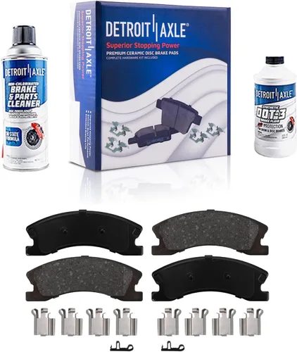 Vista 17 de Detroit Axle - Pastillas de freno de cerámica delanteras Reemplazo de pinza de freno derecha para Dodge Ram 1500 Dakota, Ram 1500 Classic - Juego