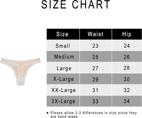 Vista 5 de COREGEO. Tanga de algodón para mujer, ropa interior de encaje (paquete de cinco)